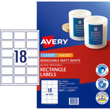 Avery Label L7107REV Rectangular White 18up 10 Sheets 62x42mm