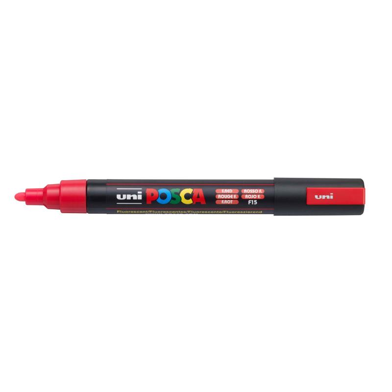 Uni Posca Marker 1.8-2.5mm Med Bullet Fluoro Red PC-5M