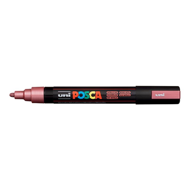 Uni Posca Marker 1.8-2.5mm Med Bullet Metallic Red PC-5M