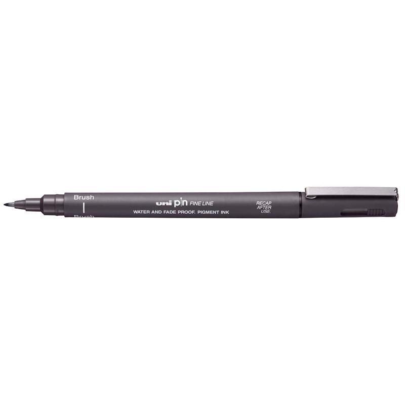 Uni Pin Fineline Permanent Brush Tip Dark Grey