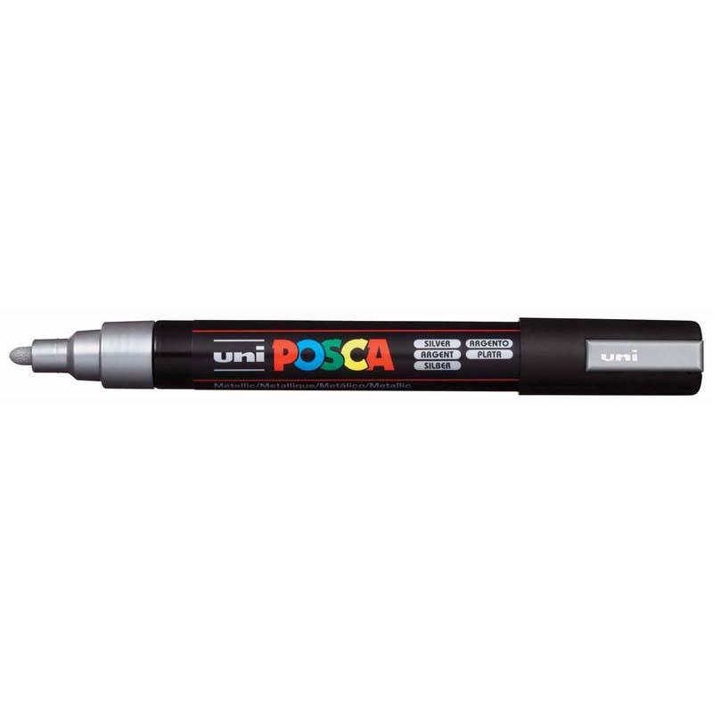 Uni Posca Marker 1.8-2.5mm Med Bullet Silver PC-5M