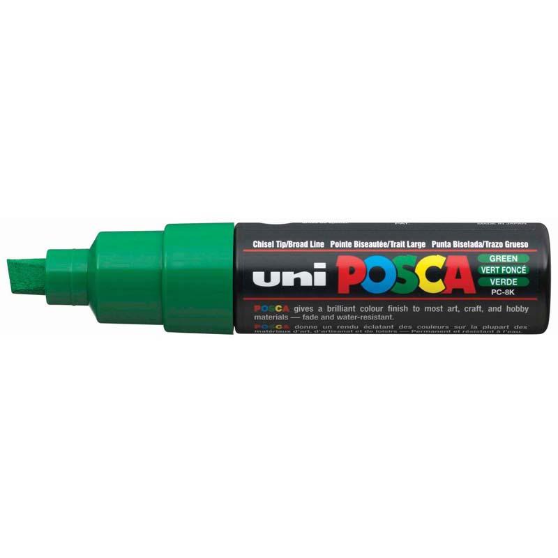 Uni Posca Marker 8.0mm Bold Chisel Green PC-8K