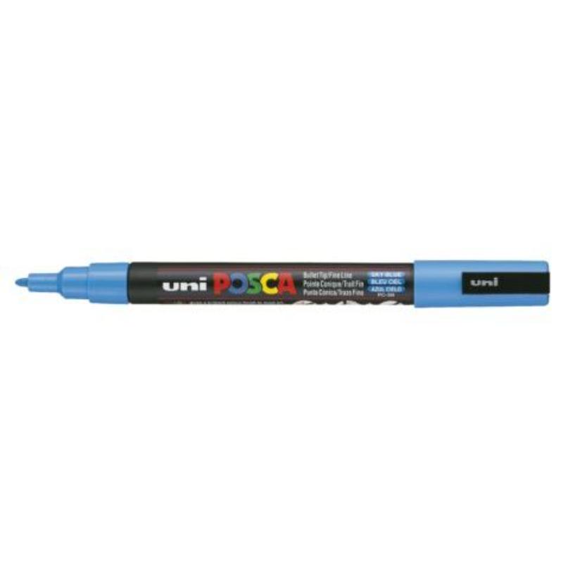 Uni Posca Marker 0.9-1.3mm Fine Sky Blue PC-3M