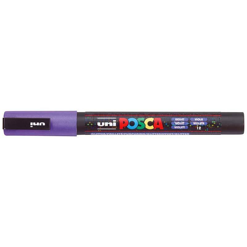 Uni Posca Marker 0.9-1.3mm Fine Glitter Violet PC-3M