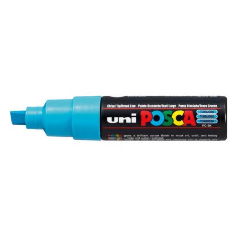 Uni Posca Marker 8.0mm Bold Chisel Turquoise PC-8K