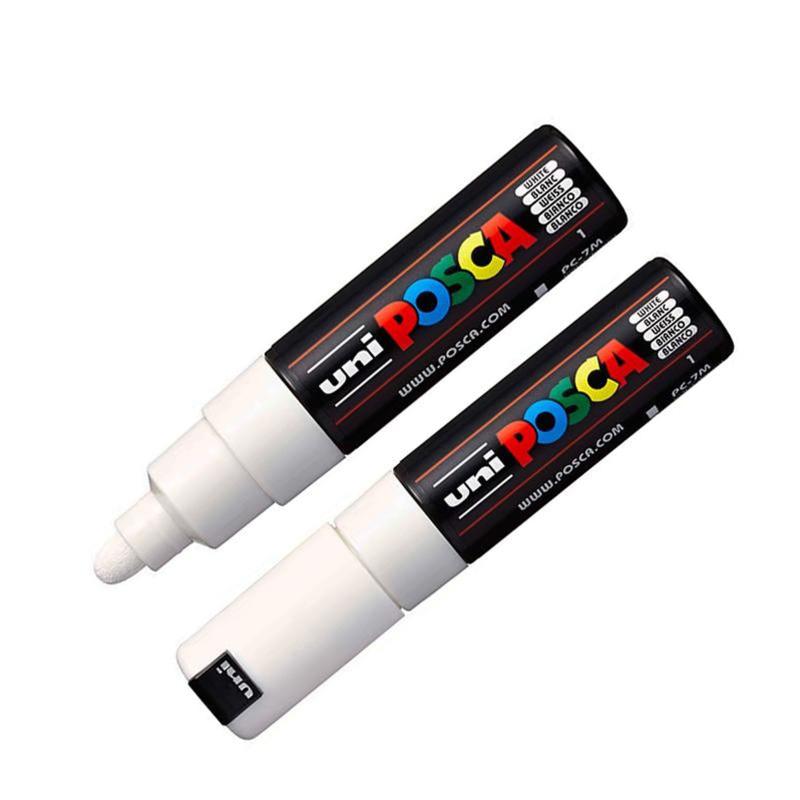 Uni Posca Marker 4.5-5.5mm 4 Pack Black White PC-7M