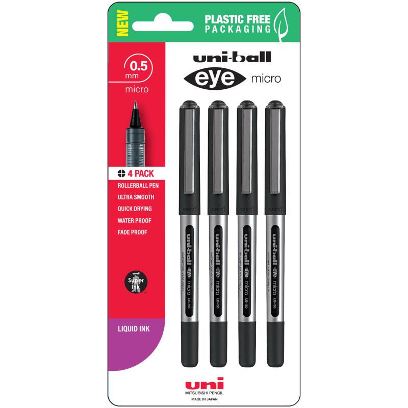 Uni Eye 0.5mm Micro Capped Black Hangsell Pk4