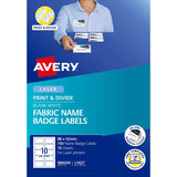 Avery Name Badge L7427 Fabric Laser 88x52mm 10up 15 Sheets