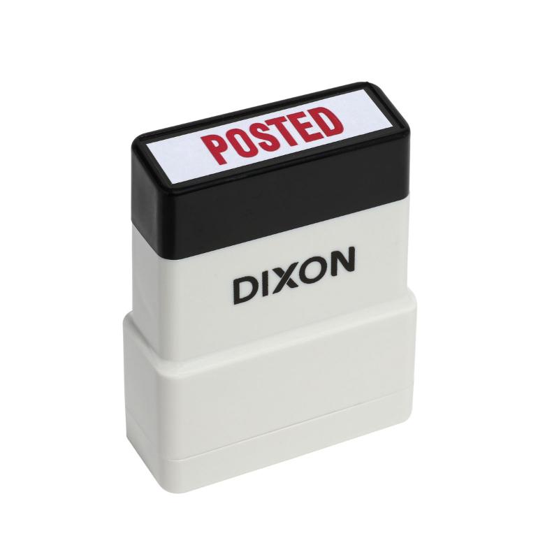 Dixon Stamp 038 Posted Red Pre-Inked Stamp for clear impressions, ideal for personal and professional use, dimensions 13x42mm.