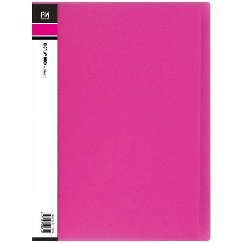 FM Display Book Vivid A4 Shocking Pink 20 Pocket