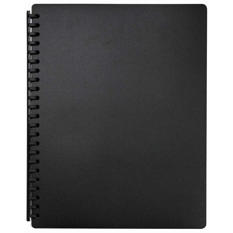 FM Display Book A4 Black Refillable 20 Pocket