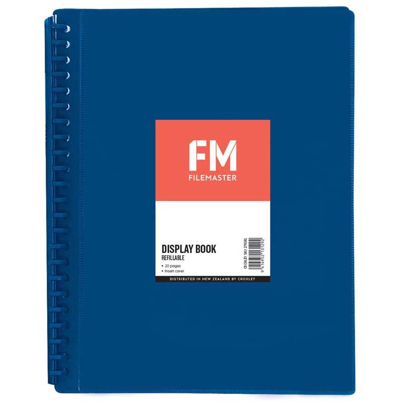 FM Display Book Blue Insert Cover 20 Pocket Refillable