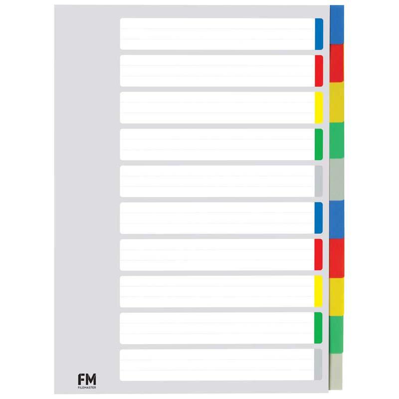 FM Indices A4 10 Tab Colour