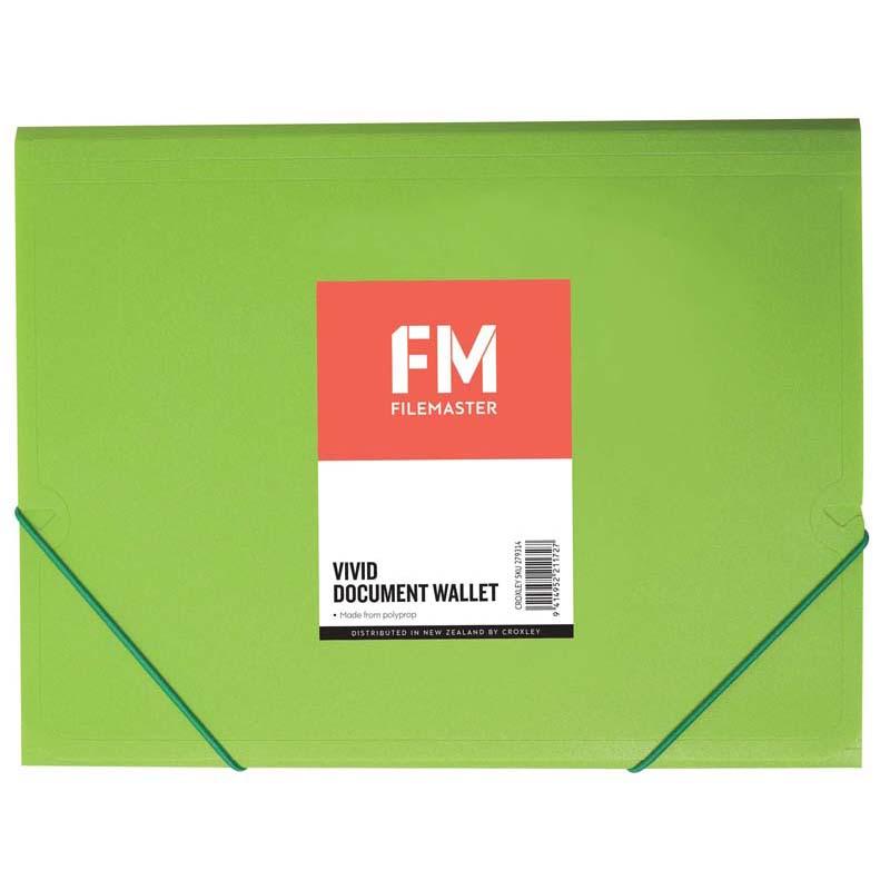 FM Document Wallet Vivid Lime Green A4