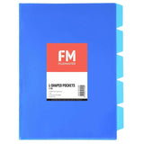 FM Pocket L Shape 5 Tab A4 Blue 5 Pack