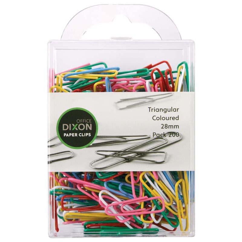 Dixon Paper Clips 28mm Tri Coloured Pack 200