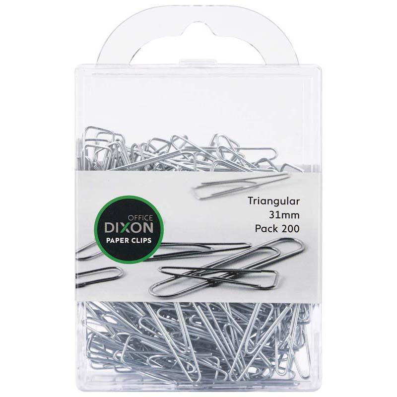 Dixon 31mm paper clips in silver, 200 count, durable and stylish for efficient document organization.