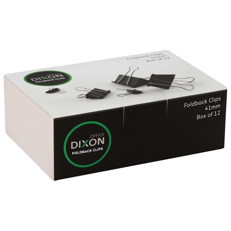 Dixon Foldback Clips 41mm in a pack of 12, perfect for secure document organization with foldable handles.