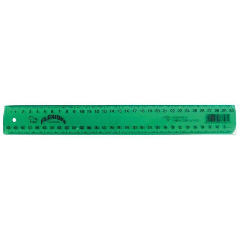 Flexible 300mm green ruler for precise measuring and drawing, ideal for artists and students.