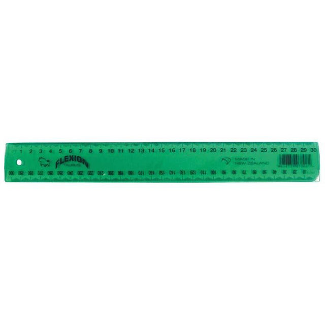 Flexible 300mm green ruler for precise measuring and drawing, ideal for artists and students.