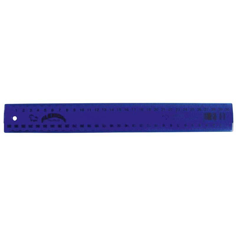 Taurus Ruler Flexion 300mm in blue, flexible plastic for accurate measurement, perfect for students and artists.