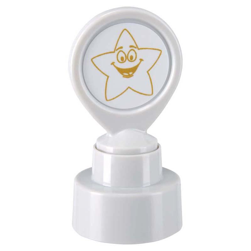 Colop Motivational Stamp Gold Star, self-inking, ideal for rewarding student achievements with a vibrant gold star imprint.