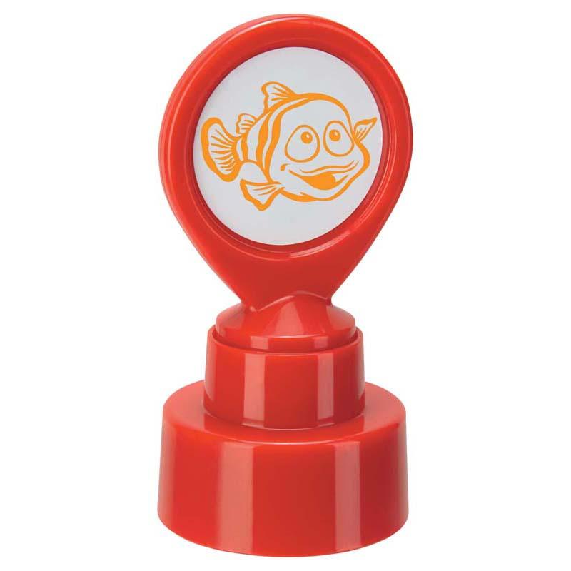 Colop Motivational Stamp in vibrant orange fish design, ideal for rewarding and motivating students in the classroom.