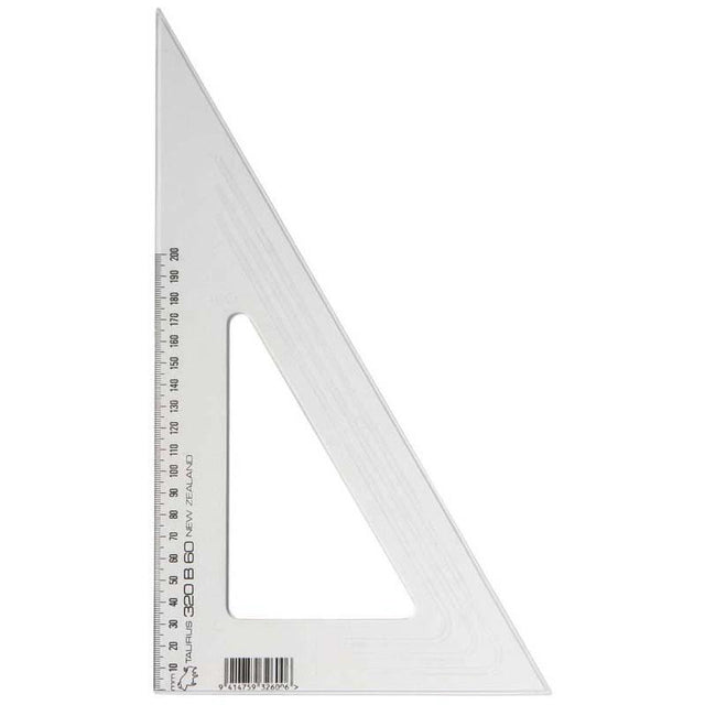 Taurus Set Square 32cm with a 60-degree angle, perfect for precise technical drawings and geometry projects.