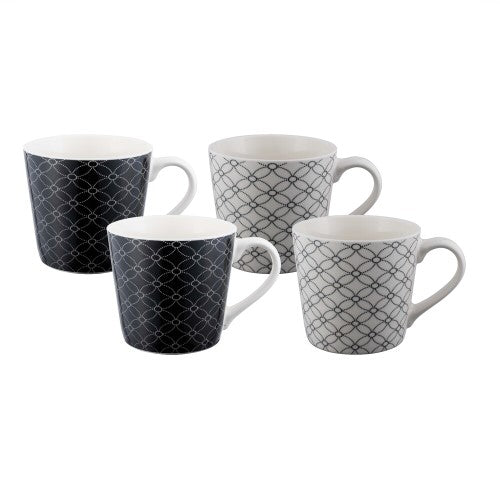 Mod Mug - Bundanoon Mono Geometrics (Set of 4)