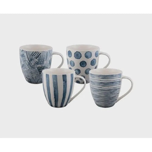Mega Mug - Bundanoon 500ml W/Clr Blue (Set of 4 Asstd)