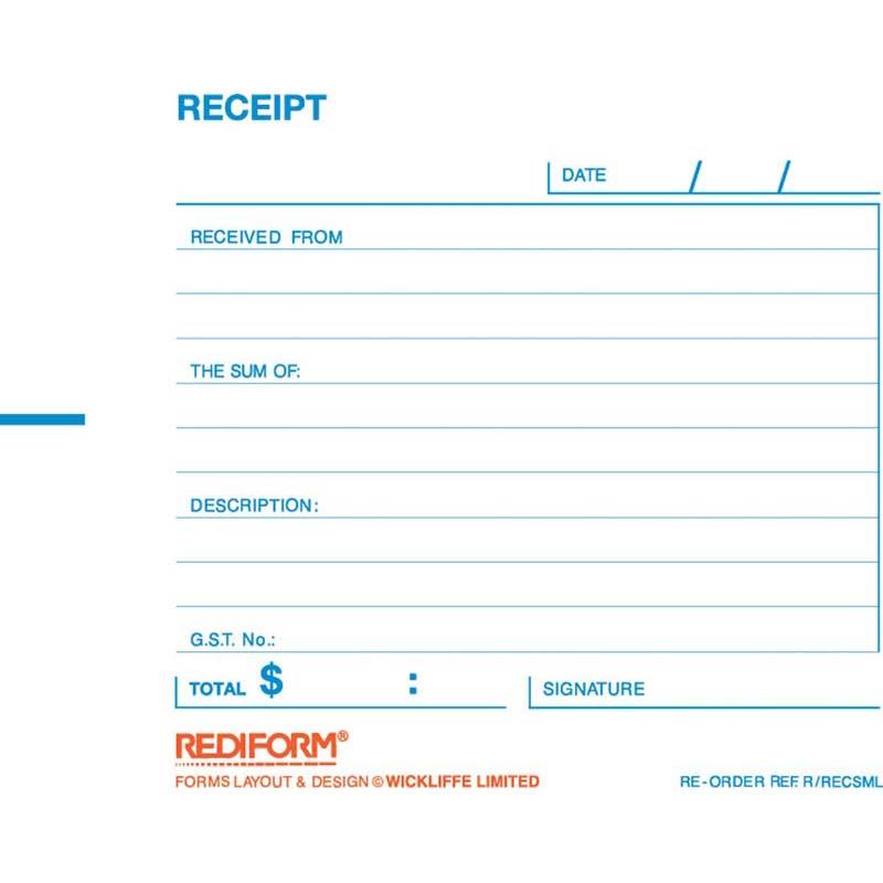 Rediform Book Receipt Small Duplicate 50 Leaf