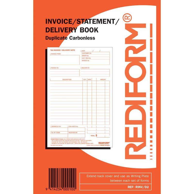 Rediform Book Invoice Statement Delivery Duplicate 50 Leaf