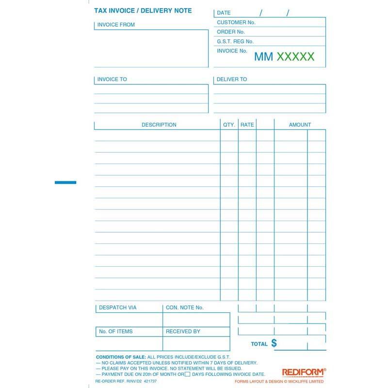 Rediform Book Invoice Statement Delivery Duplicate 50 Leaf