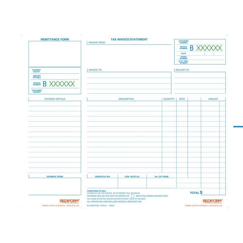 Rediform Book Invoice Statement Duplicate 50 Leaf