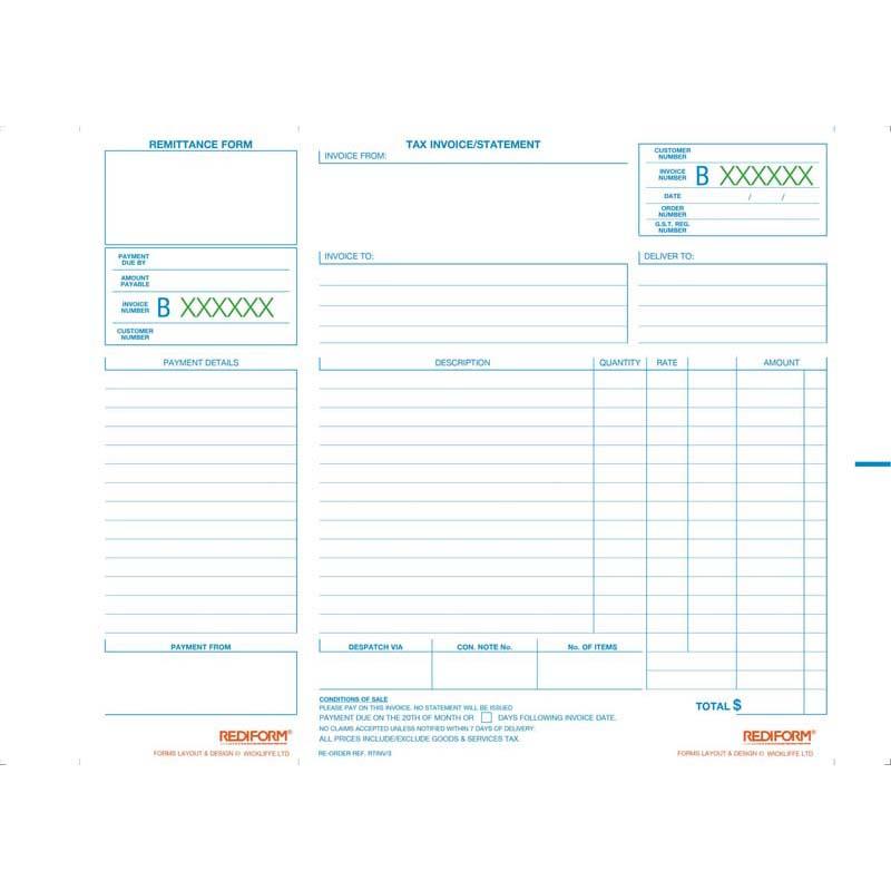 Rediform Book Invoice Statement Triplicate 50 Leaf