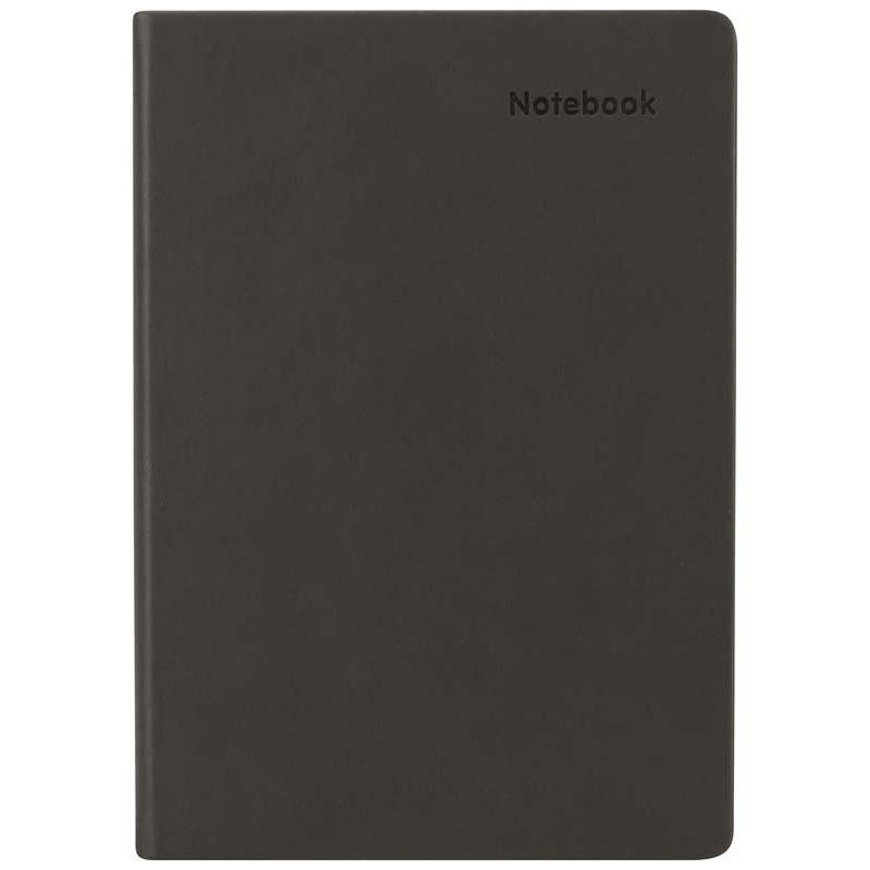 Milford Rhapsody A5 Notebook in Dark Grey with 192 pages, rounded corners, and a rear pocket for notes.