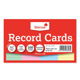 Silvine Record Cards 5x3 Ruled Assorted Colours