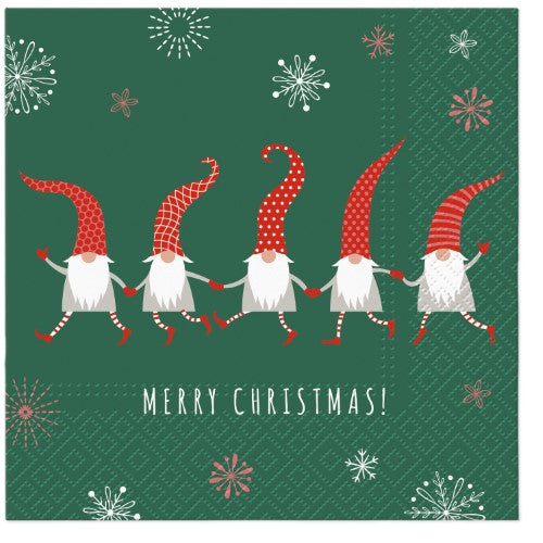Lunch Napkin - Paw Décor Friendly Gnomes (33cm)
