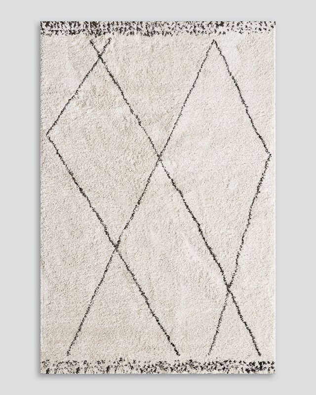 Nomad Gaza Floor Rug - Cream/Dark Grey 160x230cm - OLLO