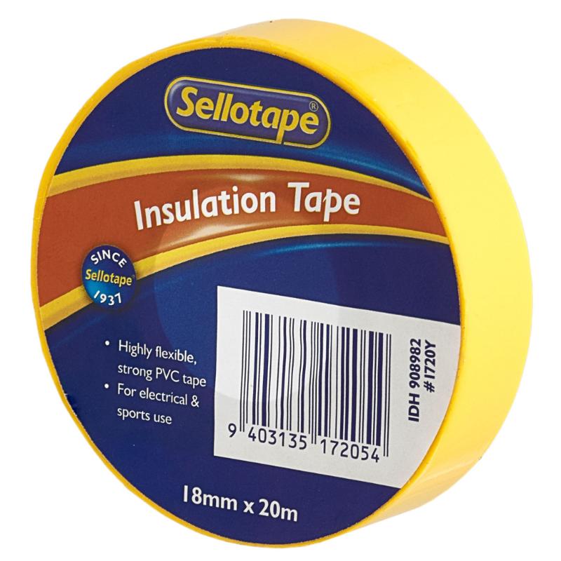 Sellotape 1720Y Insulation Yellow 18mmx20m