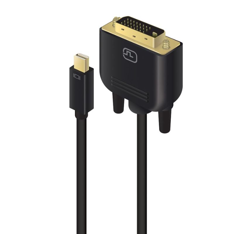 Alogic Mini DisplayPort to DVI-D Male Cable for 1920x1200 resolution, designed for seamless device connections.