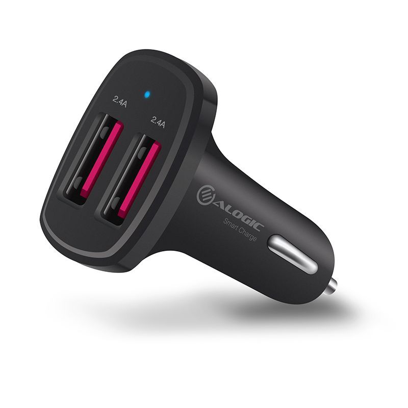 Alogic 2 Port USB-A Car Charger 5V/4.8A - Smart Charge Technology for Fast Device Charging