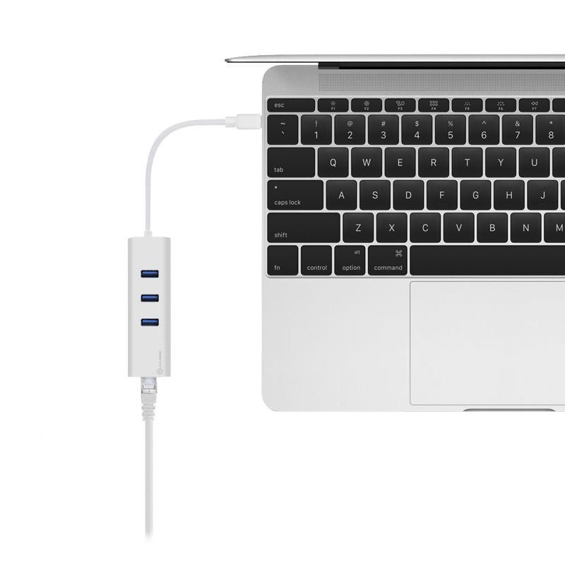 Alogic USB-C to Gigabit Ethernet Hub & 3-Port USB Hub - Premium Aluminium Design for Mac & Windows