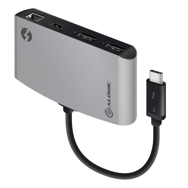 Alogic ThunderBolt 3 Dual DisplayPort Portable Docking Station - Dual 4K Display Connectivity