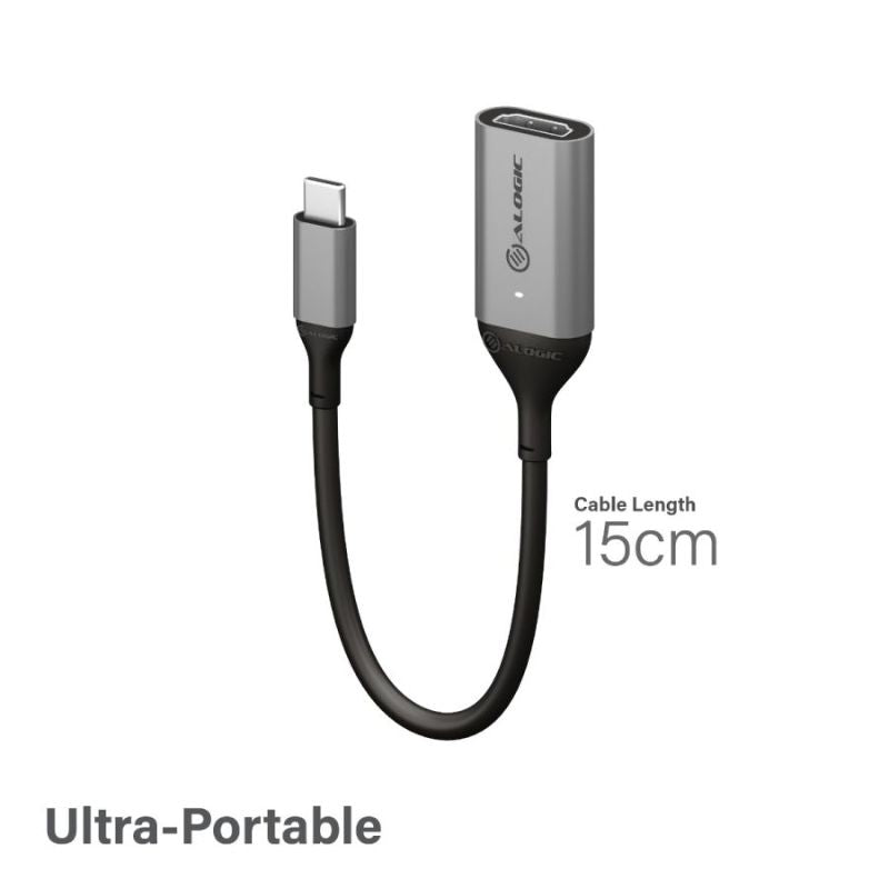 Alogic Ultra 15cm USB-C to HDMI Female Adapter - 4K 60Hz, Durable Aluminum Design