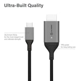 Alogic USB-C to HDMI Cable - 4K 60Hz Male to Male - Ultra Series - Space Grey - High-Speed Connectivity