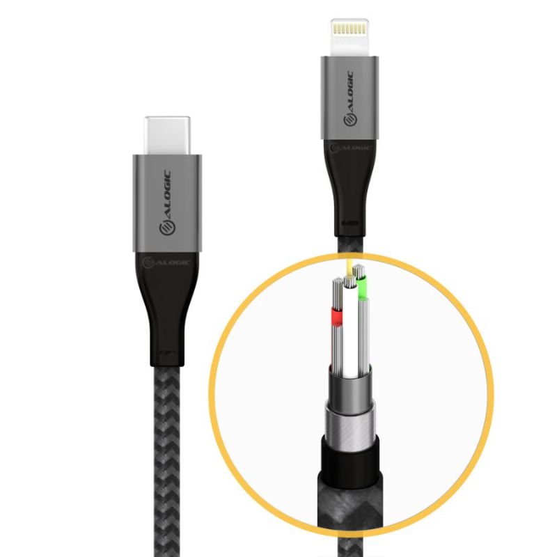 Alogic SUPER Ultra USB-C to Lightning Cable - 1.5m, Fast Charging & Data Transfer, Durable Design