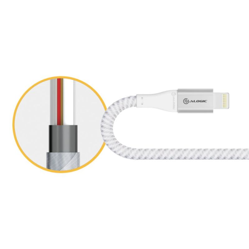 Alogic SUPER Ultra 1.5m USB-C to Lightning Cable - Fast Charging for iPhone & iPad - Silver