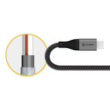 Alogic USB-C to USB-A Cable - 1.5m, 3A/480Mbps, Space Grey, Durable Nylon & Metal Housing