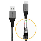 Alogic USB-C to USB-A Cable - 1.5m, 3A/480Mbps, Space Grey, Durable Nylon & Metal Housing